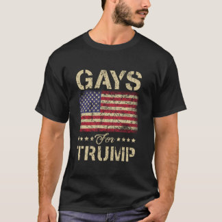 Gays for Trump Stars och stripes American Flagga T Shirt