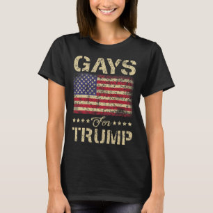 Gays for Trump Stars och stripes American Flagga T Shirt