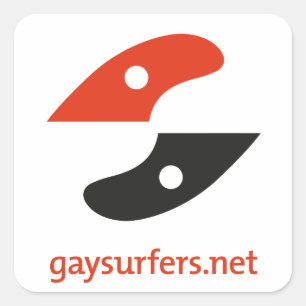 GaySurfers.net LOGOTYP + URL Fyrkantigt Klistermärke