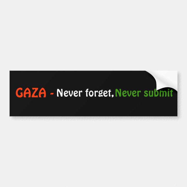 GAZA -, glöm aldrig, sänder aldrig Bildekal (Framsidan)