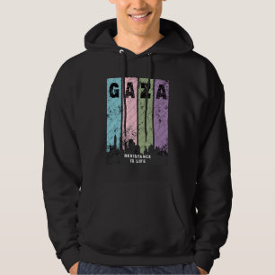 GAZA Vintage slitad hoodie Solidaritet