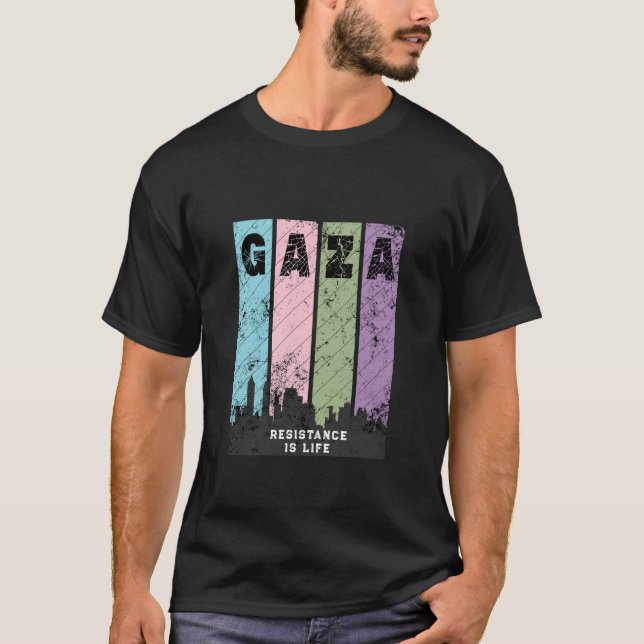 GAZA Vintage slitad t-shirt | Solidaritet (Framsida)