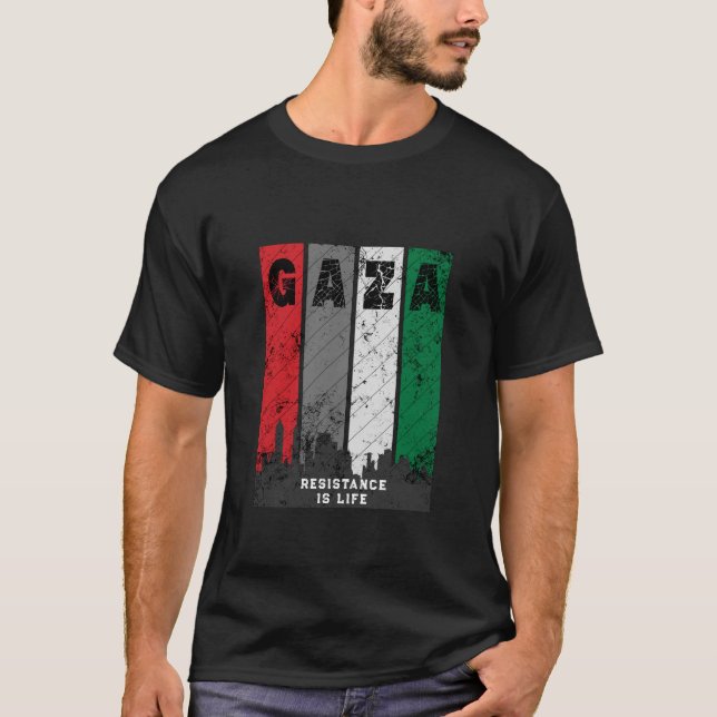 GAZA Vintage slitad t-shirt | Solidaritet (Framsida)