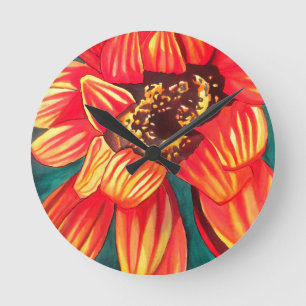 Gazanias blomkonst av Sacha Grossel Rund Klocka