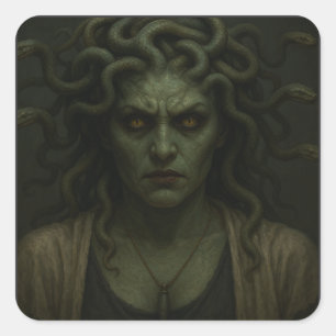 Gaze: Medusa Fyrkantigt Klistermärke