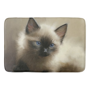Gaze: Oskuld Siamese Kitten Porträtt Badrumsmatta