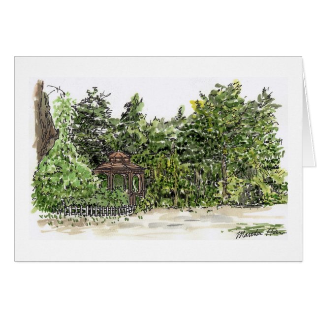 Gazebo i Long Beach Peninsula Cards Hälsningskort (Framsidan Horizontal)