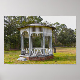 Gazebo i Old St. Joseph Cemetery, Florida Poster