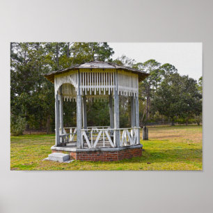 Gazebo i Old St. Joseph Cemetery, Florida Poster