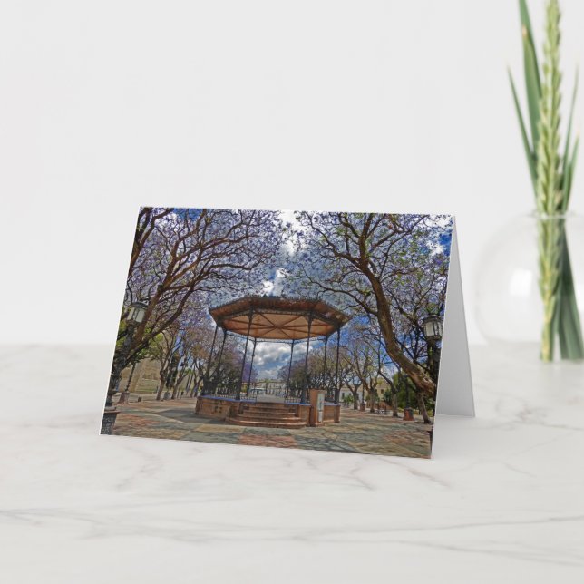 Gazebo i parkens hälsningskort kort (Framsida)
