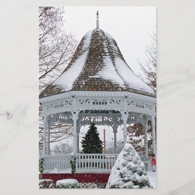 Gazebo i Snö Brevpapper (Framsida)