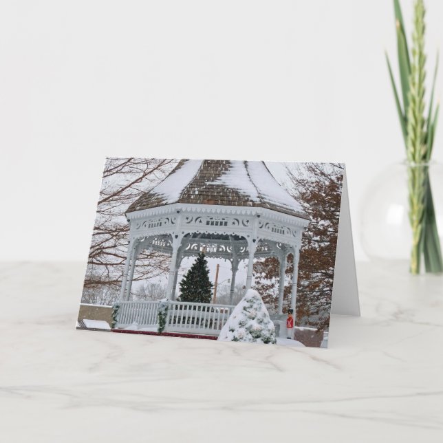 Gazebo i Snö Helgkort (Framsida)