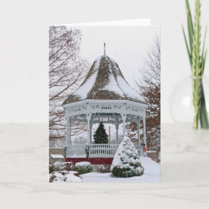 Gazebo i Snö Helgkort