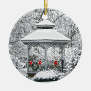 Gazebo i Snö Julgransprydnad Keramik