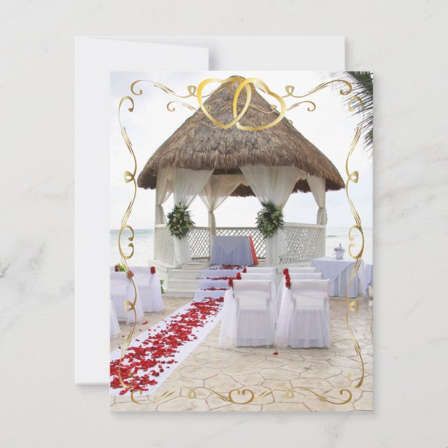 Gazebo om Beach Wedding bjudande4 Inbjudningar (Framsida)