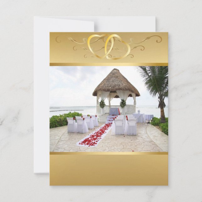 Gazebo om Beach Wedding bjudande5 Inbjudningar (Framsida)