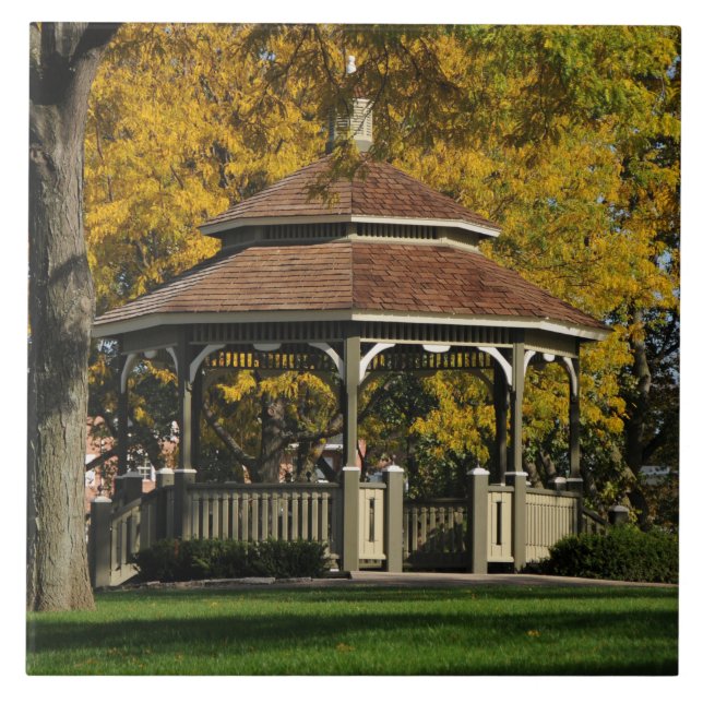 Gazebo på hösten kakelplatta (Framsidan)