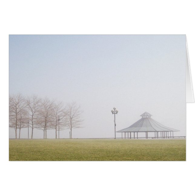 Gazebo på Misty Winter Day Hälsningskort (Framsidan Horizontal)