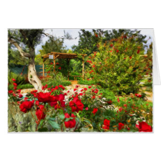 Gazebo på portugisiskt trädgårdskort hälsningskort