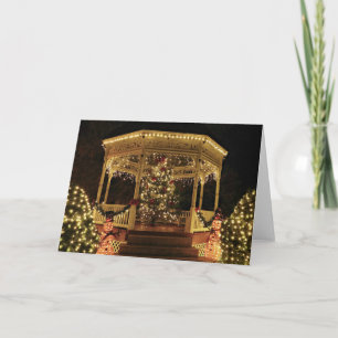 Gazebo som kläs för jul kort