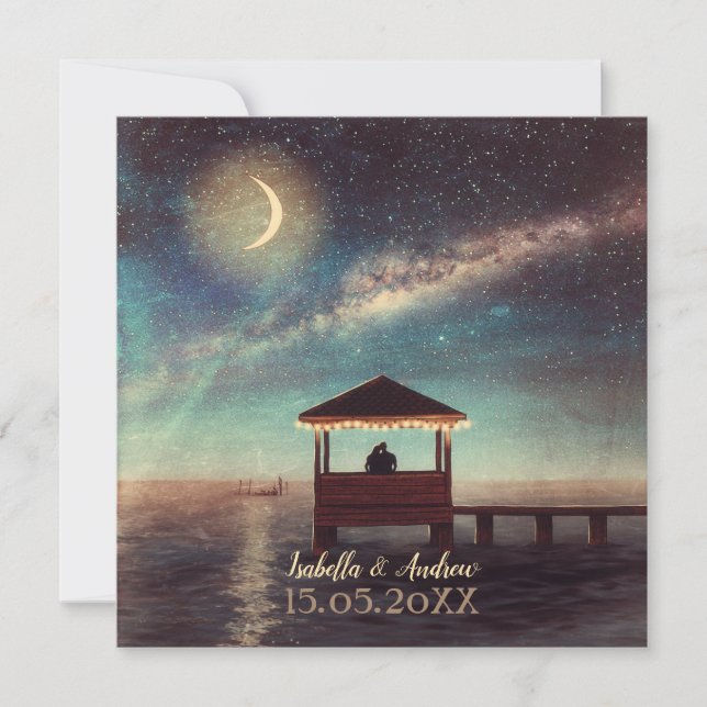Gazebo Stargazing bröllopsinbjudan Inbjudningar (Framsida)
