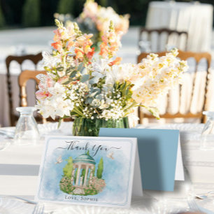 Gazebo-statblommor duves Bröllop Tack för ditt kor Kort