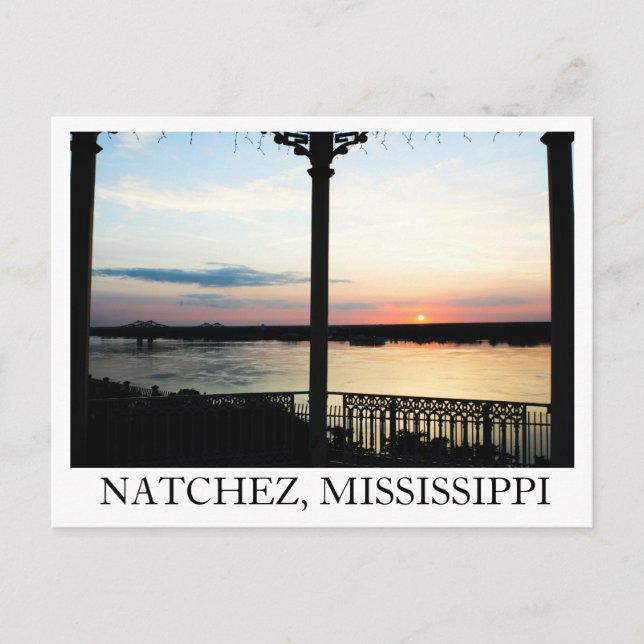 Gazebo Sunset i Natchez, Mississippi Vykort (Framsida)