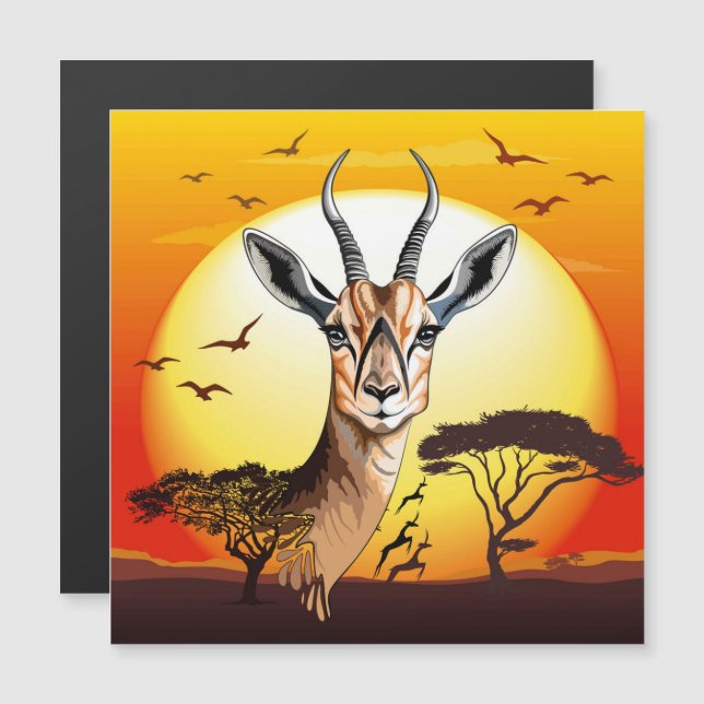 Gazelle African Antelope Vild Animal (Fram/baksida)