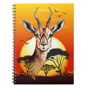 Gazelle African Antelope Vild Animal Anteckningsbok