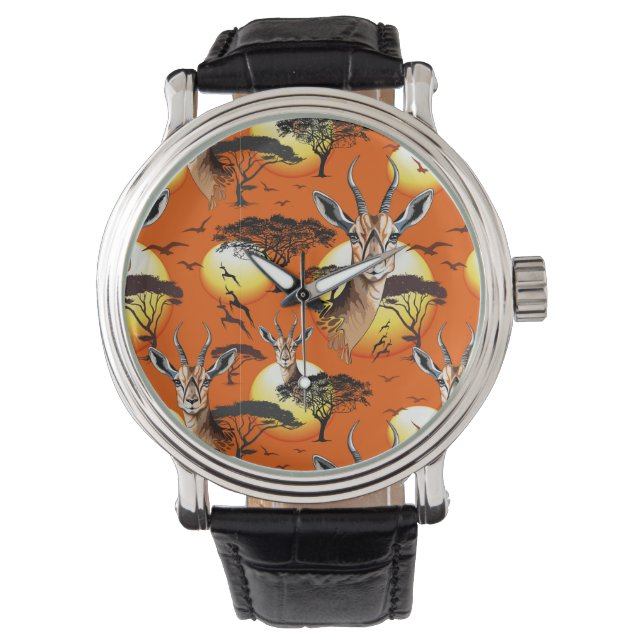 Gazelle African Antelope Vild Animal Armbandsur (Framsida)