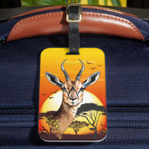 Gazelle African Antelope Vild Animal Bagagebricka