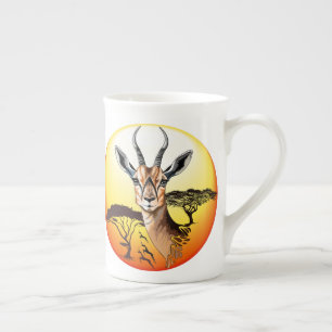 Gazelle African Antelope Vild Animal Benporslin Mugg