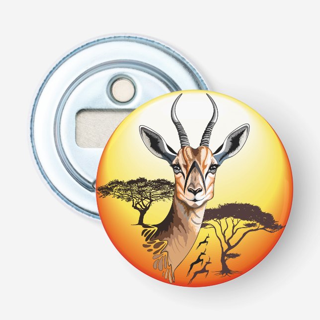 Gazelle African Antelope Vild Animal Flasköppnare (Framsidan)