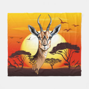 Gazelle African Antelope Vild Animal Fleecefilt