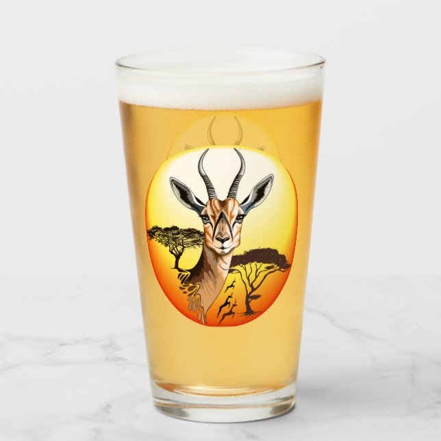 Gazelle African Antelope Vild Animal Glaskopp (Framsida fylld)