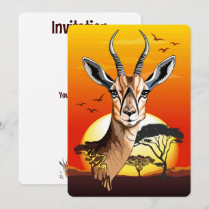 Gazelle African Antelope Vild Animal Inbjudningar