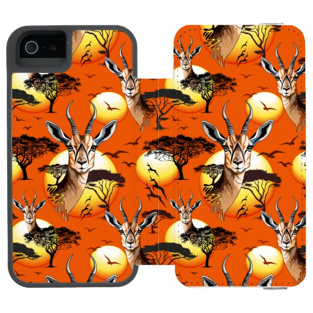 Gazelle African Antelope Vild Animal Incipio iPhone Wallet Skal (Folio Öppen)