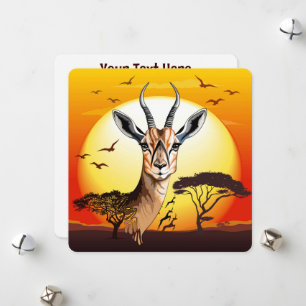 Gazelle African Antelope Vild Animal Julkort