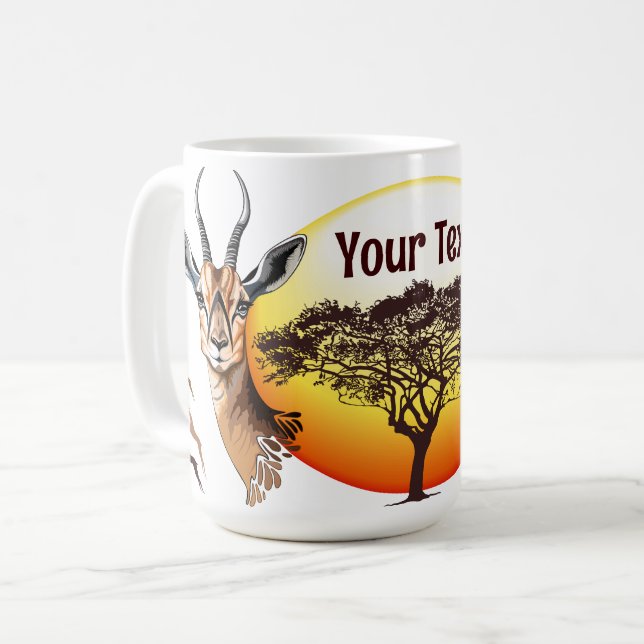Gazelle African Antelope Vild Animal Kaffemugg (Framsida vänster)