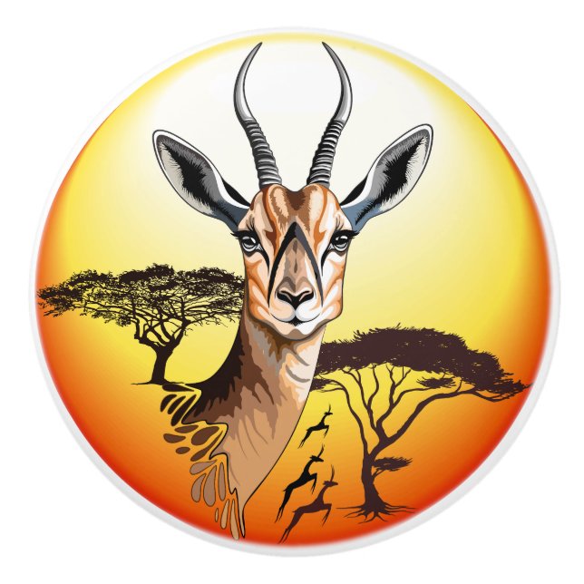 Gazelle African Antelope Vild Animal Knopp (Framsidan)