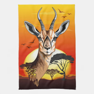 Gazelle African Antelope Vild Animal Kökshandduk