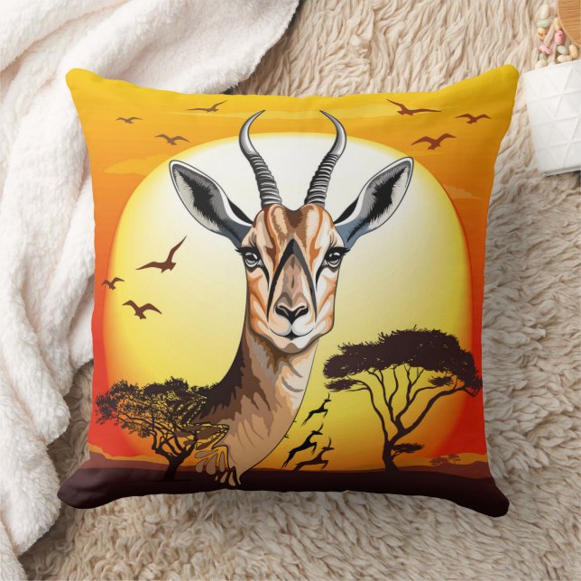 Gazelle African Antelope Vild Animal Kudde (Filt)