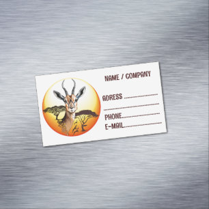 Gazelle African Antelope Vild Animal Magnetiska Visitkort