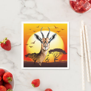 Gazelle African Antelope Vild Animal Pappersservett