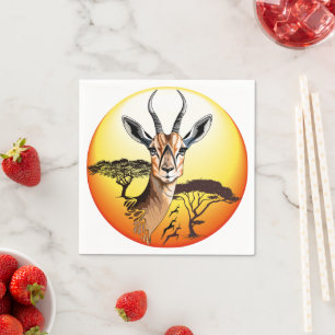 Gazelle African Antelope Vild Animal Pappersservett