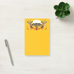 Gazelle African Antelope Vild Animal Post-it Block