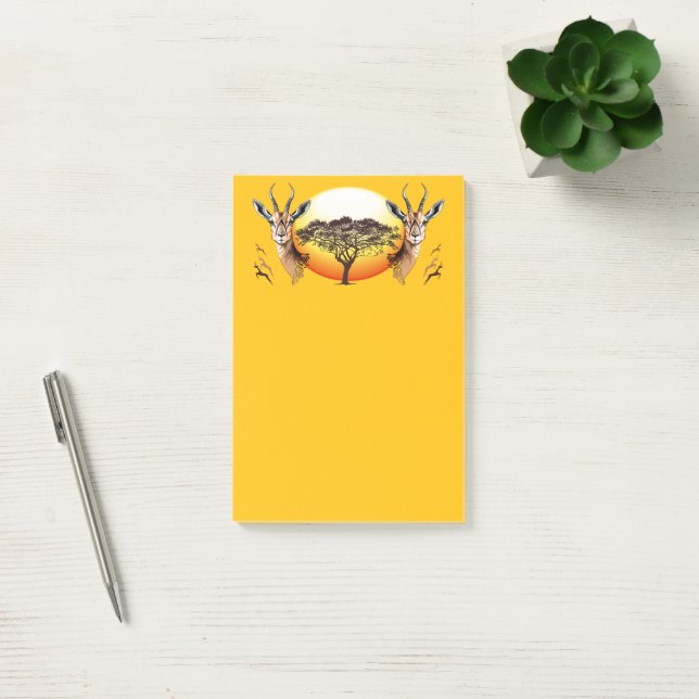 Gazelle African Antelope Vild Animal Post-it Block (Kontor)