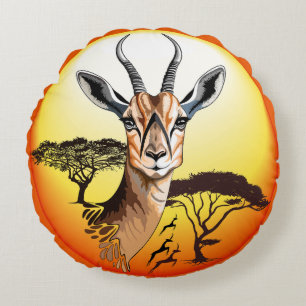 Gazelle African Antelope Vild Animal Rund Kudde