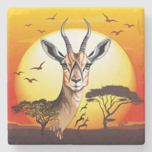 Gazelle African Antelope Vild Animal Stenunderlägg