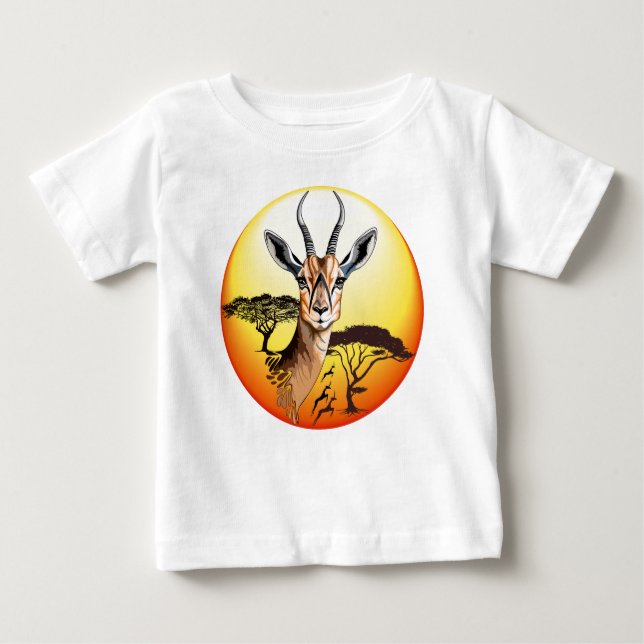 Gazelle African Antelope Vild Animal T Shirt (Framsida)